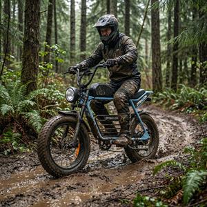 Sepeda Motor Listrik Ban Gemuk Siap Pakai di Medan Berlumpur dengan Suspensi Depan dan Rem Cakram Hidrolik, Cruiser untuk Berkendara di Medan Basah Setelah Hujan - Product Image 1