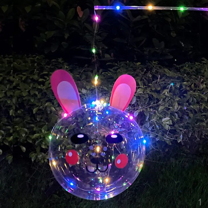 Balão Bobo com luz para decoração de festas de aniversário, brinquedo infantil em forma de globo, balão transparente com luz, LED luminoso