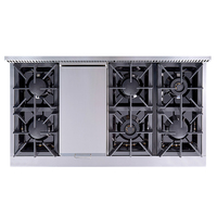 Appareils de cuisson en acier inoxydable intégré 6 brûleurs gaz naturel LP cuisinière Barbecue four