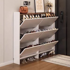 Zapatero de Madera MDF Ultrafino Moderno de Gran Capacidad, Plegable, Impermeable, con 5 Estantes, Ahorro de Espacio, Mueble para Sala de Estar - Product Image 6