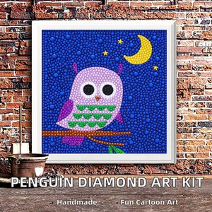 Kit de Peinture Diamant Complet Hibou Animal, Points de Diamant en Cristal, Pendentif, Artisanat Fait Main - Product Image 2