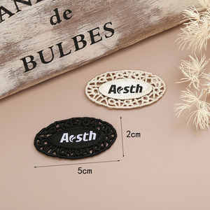 Erkoumi thời trang quần áo phụ kiện dệt vải PVC nhãn Hollow cạnh quần áo tag vá cho ren thương hiệu túi xuống Áo khoác - Product Image 3