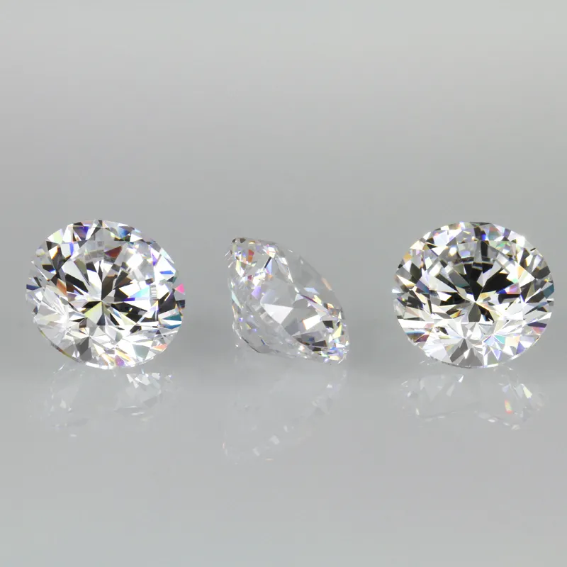Redoors Lab created Wuzhou man made gems round shape brillant cut white cubic zirconia with true material for jewelry making