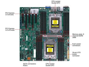 มาเธอร์บอร์ด E-ATX H11DSI-NT 2x epyc 7402 7452 7F32 7352 7302 7282 7272 7262 7252หน่วยประมวลผลซีพียู7D12 + หน่วยความจำแรม DDR4 16ชิ้น - Product Image 2