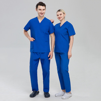 Ensemble d'uniformes médicaux classiques personnalisés à col en V pour hôpital, dentiste, infirmière, unisexe, pantalon droit, tenue chirurgicale