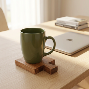Lavish Cross Shape Solid Wood <b>Coaster</b> Set Heat Resistant Stylish <b>Drink</b> <b>Coasters</b> for Dining Coffee Table Home Decor - Product Image 1