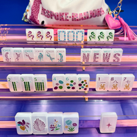 Tuiles de Mahjong de Luxe Xusheng, Ensemble de 160 Pièces, Thème Safari Printanier - Blanc Nacré, Matériau Acrylique, Idéal pour Fêtes ou Cadeaux