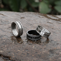 Mythe nordique bijoux audacieux en gros hommes bague en acier inoxydable avec Runes gravées Viking bague bijoux