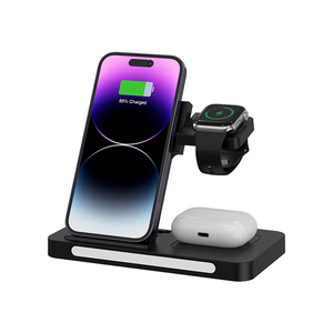 Cargador Inalámbrico Magnético Portátil 3 en 1 Plegable, Estación de Carga Rápida de 15W con Luz Nocturna para iPhone, Reloj y Auriculares - Product Image 3