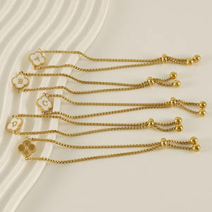 สร้อยข้อมือผู้หญิงเครื่องประดับมาใหม่เครื่องประดับสแตนเลสเปลือกหอยสีขาวปรับได้ - Product Image 3