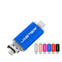 Grosir aluminium tipe-c OTG USB Flash Drive Logo kustom USB 3.0 antarmuka Stick 32GB 64GB 128GB 1TB kapasitas kemasan kotak baru