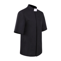 Chemise de prêtre à manches longues décontractée pour homme, noire, à col montant, pour prêtres, taille XL, pour les prédicateurs, l'église catholique