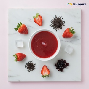 น้ำเชื่อมรสสตรอว์เบอร์รีไต้หวัน BUPPOZ น้ำผลไม้เข้มข้นสำหรับชงชาไข่มุก อายุการเก็บรักษา 12 เดือน ฮาลาล สำหรับผู้ทานมังสวิรัติ - Product Image 4