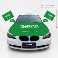 Housse de voiture personnalisée avec drapeau de l'Arabie Saoudite, 100% polyester, pour les équipes sportives, les événements de cheerleading, les rencontres automobiles, les expositions en plein air