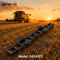 Cadena Agrícola S42A1F2 para Equipos de Cosecha con Accesorios, Cadena de Acero de Aleación Resistente para Maquinaria