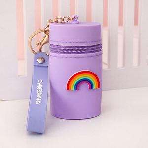 New Style <b>Leather</b> Women Mini Coin Purse Zipper Round Wallet <b>Leather</b> Custom Luxury <b>Keychain</b> Coin Purse - Product Image 6