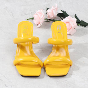 Sandalias elegantes de tacón transparente para <span class=keywords><strong>mujer</strong></span>, zapatos femeninos de tacón alto de 8CM, sin cordones, con <span class=keywords><strong>dos</strong></span> correas - Product Image 4