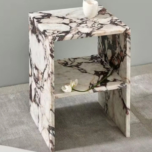 Italy Luxury Furniture Calacatta Viola <strong>Bella</strong> Bedside Table High End Marble Bed Side Table Marble Stone Side Tea Sofa End Table - Product Image 1