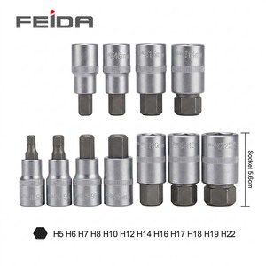 FEIDA 12PCS 1/2" Set Soket Hex Bit Baja CR-V Kit Kunci Allen untuk Perbaikan Mobil, Kapal, dan Sepeda Motor - Product Image 2