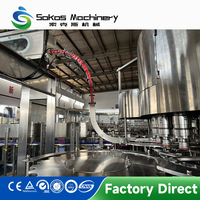 Machine de remplissage de boissons gazeuses de haute précision Sokos, ligne de remplissage de boissons non alcoolisées pour bouteilles PET, usine de remplissage d'eau gazeuse