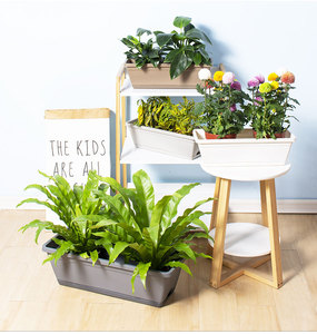 Décoration d'intérieur nordique Pots et jardinières de jardin <span class=keywords><strong>Bac</strong></span> à fenêtre pour légumes avec plateaux en <span class=keywords><strong>plastique</strong></span> Pots de fleurs d'intérieur/extérieur - Product Image 5