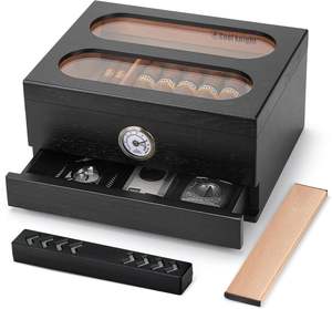 Boîtes en bois personnalisées, courbées, de luxe, haut de gamme, peinture laquée piano, finition brillante, boîte à cigares, humidificateur à cigares - Product Image 3