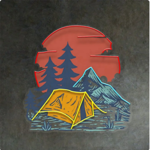 Enseigne lumineuse néon montagne personnalisée impression UV <span class=keywords><strong>camping</strong></span> sur les collines néon bureau maison Art décoration murale enseigne lumineuse - Product Image 4