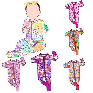 Pronto para Envio: Macacão Infantil de Bambu com Estampa Mística, Manga Longa, Zíper Bidirecional, Tricotado e Lavável - Product Image 1