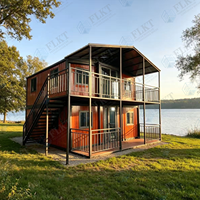 FLKT 2026 Villa de luxe préfabriquée moderne à double étage et double aile extensible de 40 pieds, 3-4 chambres, maison mobile conteneur à deux niveaux