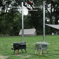 Réchaud de camping portable personnalisé en acier au carbone pliable, compagnon idéal pour les tentes et le camping, adapté à toutes les saisons et à une utilisation en extérieur.