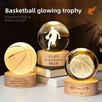 Trophée de championnat de basketball MVP en cristal étincelant personnalisé CR-202568, sculpté avec soin pour les compétitions scolaires, nouveau modèle 2025