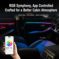 Kit d'éclairage d'ambiance LED en acrylique pour voiture, effet cascade dynamique et ciel étoilé, bande décorative intérieure, logo personnalisé OEM