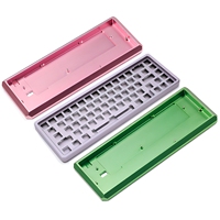 Coque de clavier de jeu mécanique en alliage d'aluminium usiné CNC de forme spéciale, anodisation multicolore, service d'usinage CNC