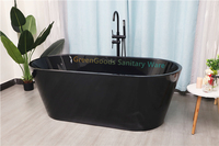 Baignoire autoportante en acrylique noir et blanc pour salle de bain intérieure d'hôtel au design moderne, baignoire profonde pour la vente