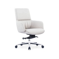 Chaise d'ordinateur en cuir PU de bureau exécutif contemporain chic chaise de salle de réunion noire à hauteur réglable et pivotante