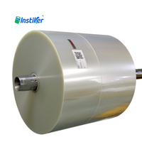 Papier d'étiquettes auto-adhésif transparent double face BOPP en rouleau jumbo avec doublure en PET pour matériel d'impression
