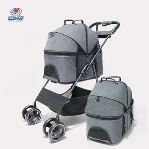 Portable Pet Stroller Cart Folding Dog Carrier Outdoor Detachable Travel Carrier Carriage Pet Trolleys