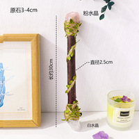 Baguette Magique en Cristal Naturel Étoile Lune DIY Créatif Mauvais Œil Sorcière Accessoire de Décoration