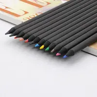 מפעל סיטונאי מכירה לוהטת בצבע עפרונות סט 12 צבע עיפרון עץ שחור ילדים צבע עיפרון