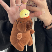 Capot de pain mignon en peluche Capybara porte-clés Capy Anime doux peluche jouets poupées Fluffty Capibara peluche cochon d'inde porte-clés