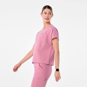 Conjuntos de Uniformes Médicos Personalizados con Cuello Redondo para Enfermeras y Dentistas, de Spandex, Tejido Elástico, Unisex, para Uso Hospitalario, Moda Médica, Venta al por Mayor, con Logotipo - Product Image 2
