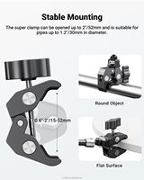 Neewer Bras articulé Magic Arm de 11 pouces avec super pince de fixation pour moniteur d'appareil photo, avec trous pour broches de localisation ARRI 1/4" et 3/8" pour appareil photo reflex numérique et caméra d'action