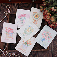 Carte de vœux bouquet style aquarelle Ins, carte postale Tanabata, Saint-Valentin, pour enseignant
