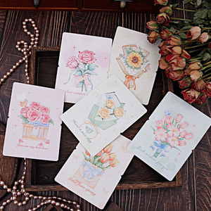 Biglietto d'auguri con bouquet, stile acquerello, per Tanabata, San Valentino, per insegnanti - Product Image 1