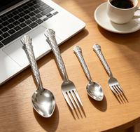Vente en gros d'articles de table en acier inoxydable, ensemble de couverts cuillère-fourchette pour hôtels et restaurants