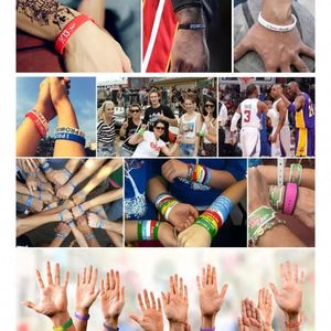 สายรัดข้อมือซิลิโคนคุณภาพสูงแบบกำหนดเอง กำไลยางโปรโมชั่นพร้อมข้อความหรือโลโก้ ปรับแต่งได้ตามข้อความของคุณเอง - Product Image 6