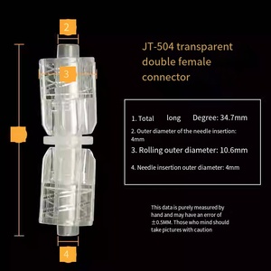 Adaptateur double connecteur femelle transparent, coupleur rapide seringue/aiguille pour accessoires de machines-outils JT-504 Nouveau Cond. - Product Image 4