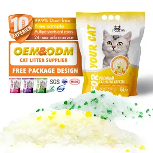 OEM包装宠物清洁除臭水晶猫砂批发厕所猫砂水晶二氧化硅