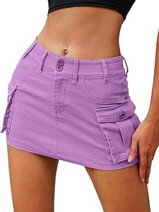 Jupe courte en jean d'été de haute qualité pour femmes Comodo7, logo personnalisé, fermeture éclair, respirante, confortable, taille haute, 100% coton - Product Image 4