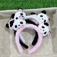 Aksesori rambut bunga Panda lucu, hiasan kepala kartun mewah Cuci wajah klip tekanan rambut kreatif perjalanan anti selip